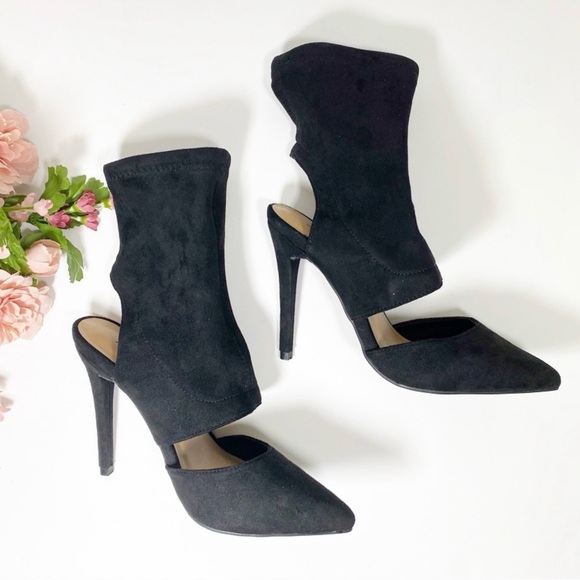 ANNE MICHELLE Dedicate Black Suede Pointed
Toe Stiletto Heel Bootie - Picture 5 of 9